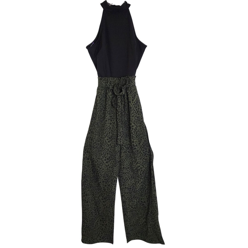 Francesca's Women's Jumpsuit Black and Green‎ Dress Pants Sleeveless X Small NEW